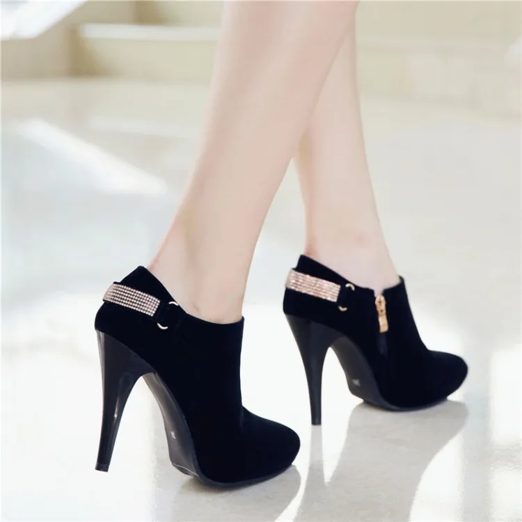 Oversize  Large size Big size womens fashion boots Pointed toe Thin heel ankle boots boots female women shoes Light Weight
