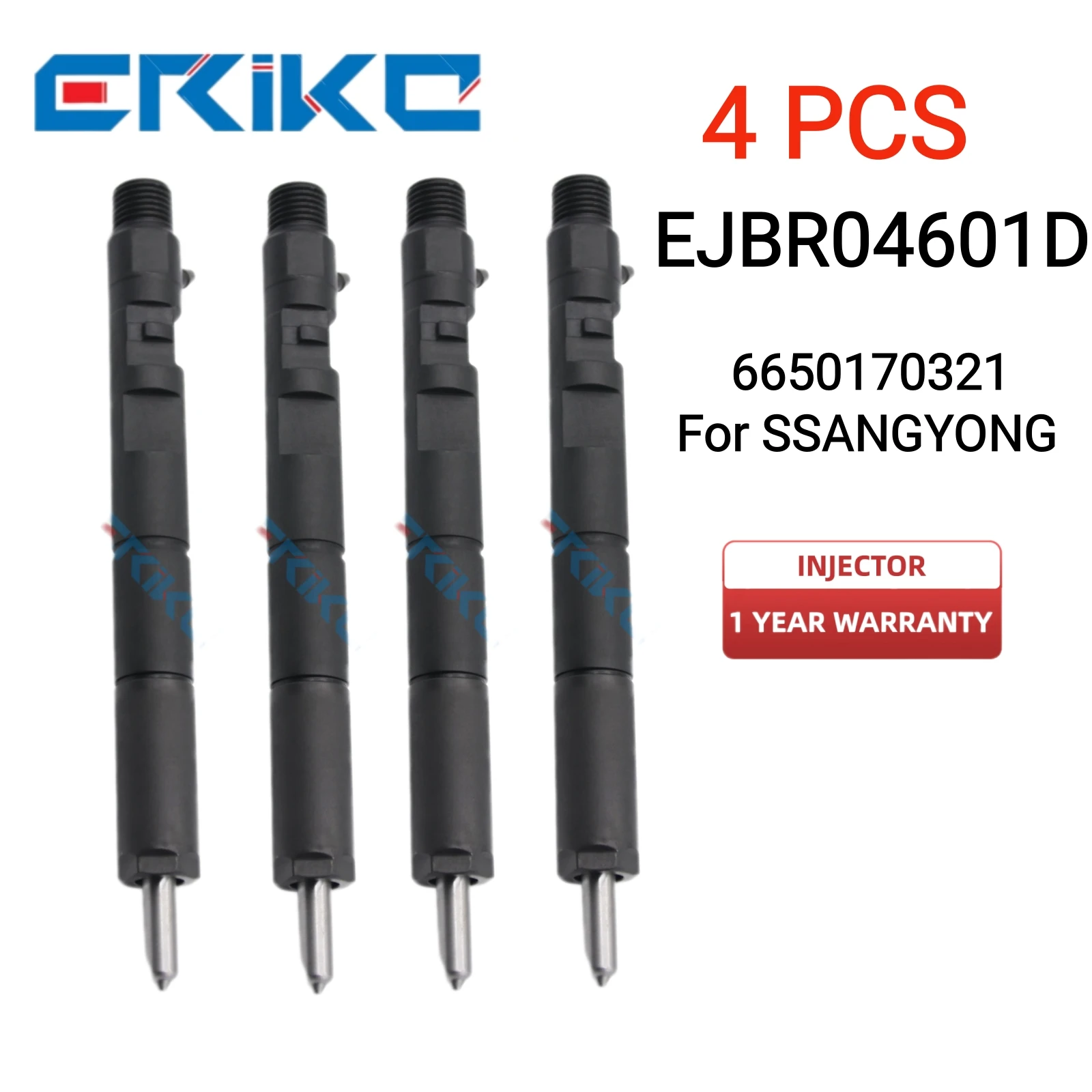 4 Pcs EJBR04601D Fuel Injector EJBR 046 01D EJBR 04601D Common Rail Spare Parts Injector 6650170321 for SSANGYONG