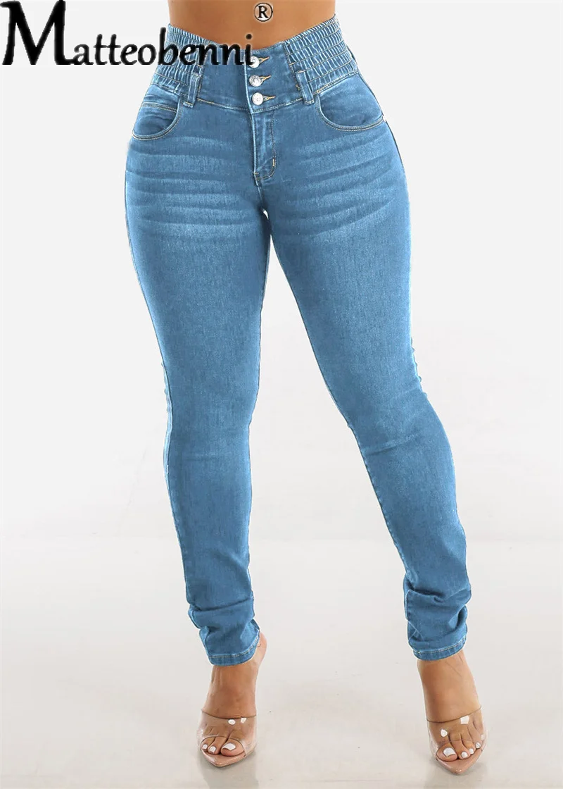

Fashion High Waist Skinny Stretch Jeans Women Vintage Sexy Lifting Hips Denim Pants Spring Autumn Slim Fit Casual Pencil Jeans