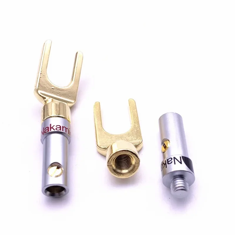 Middle Fine Copper Gold-Plated Banana Head Banana Plug Horn Wire Y-Plug/U-Plug Speaker Cable Connector