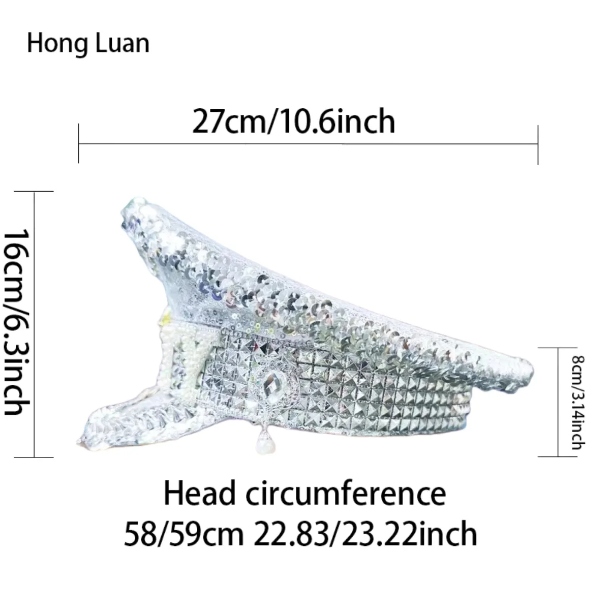 HongLuan Party Steampunk Captain Hat Rhinestone for Burning Man Festival Woman, Vintage Military Accessories & Military Cap