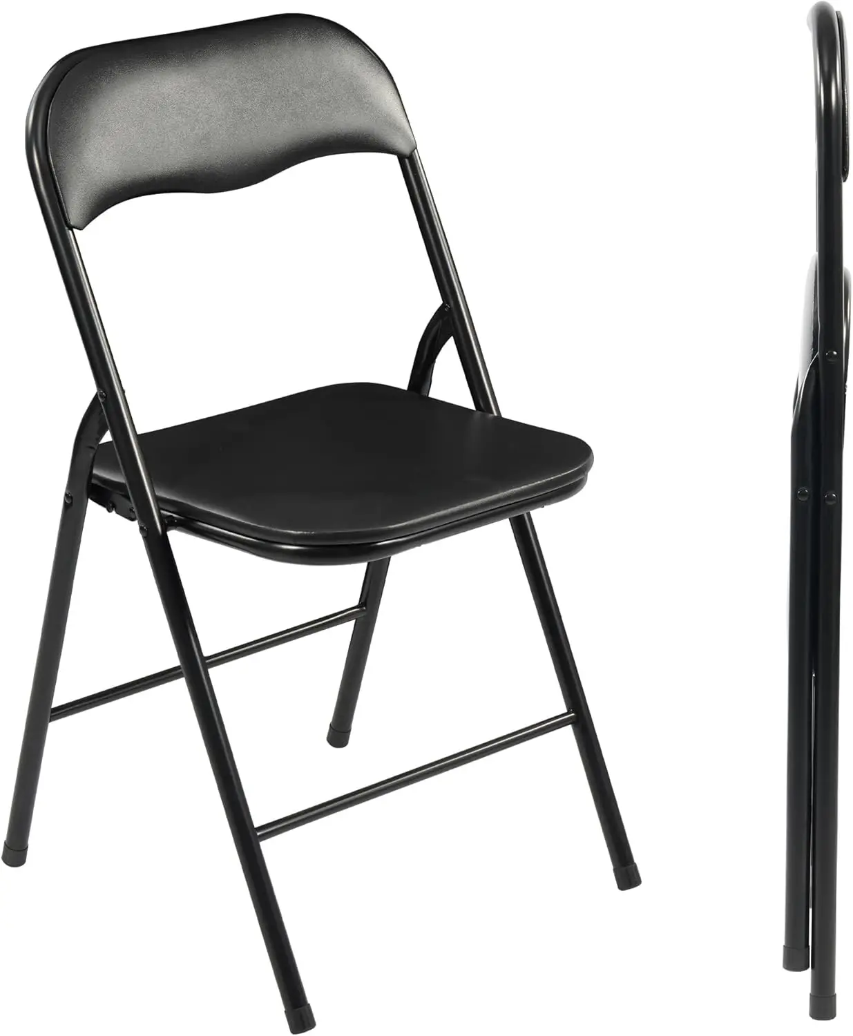 

Folding Chairs 6 Pack, Padded Vinyl Cushion Chairs with Sturdy Metal Frame for for Home and Office,for Indoor and Outdoor Events