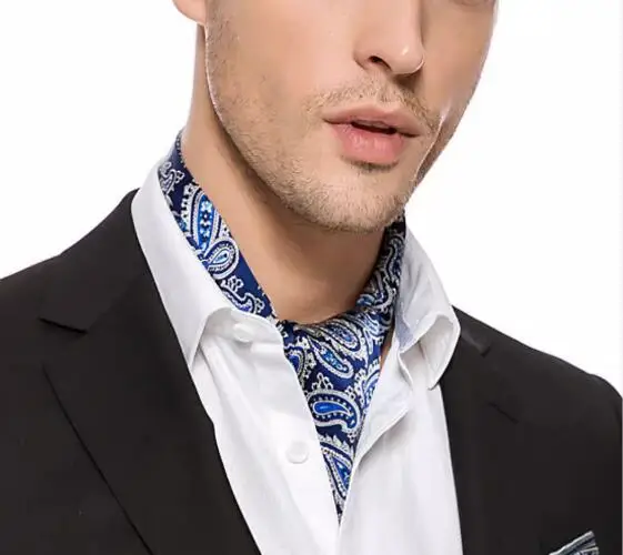 Men Necktie Silk Paisley Cravat Ascot Tie Fashion British style Gentleman Vintage