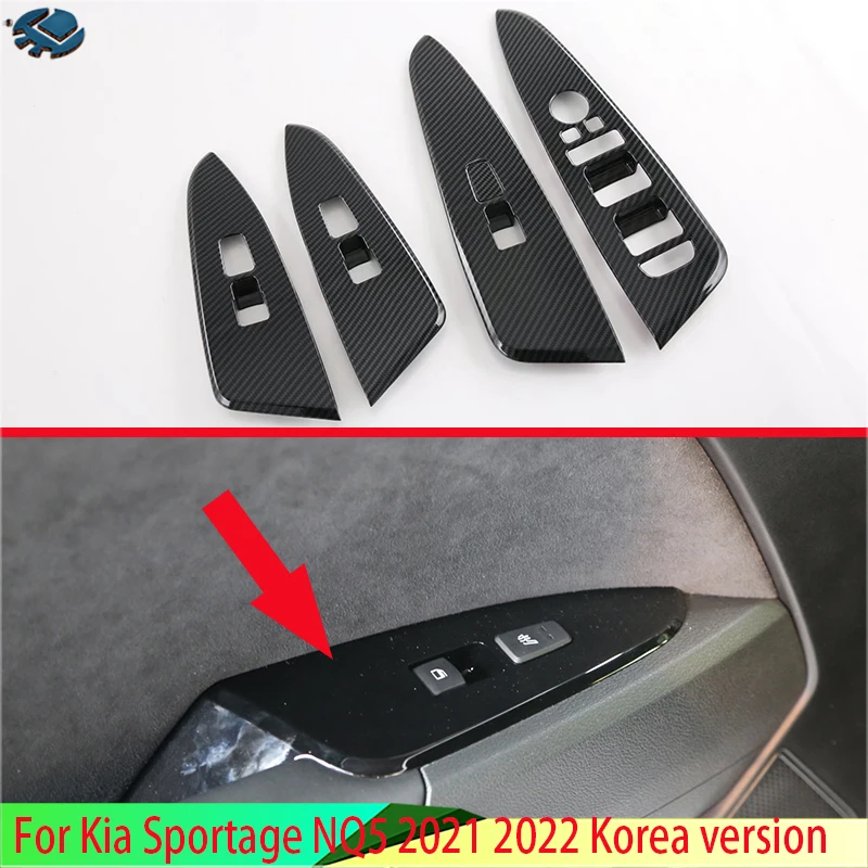 Korea version For Kia Sportage NQ5 2021 2022 Car Accessories ABS Chrome Door Window Armrest Cover Switch Panel Trim Molding