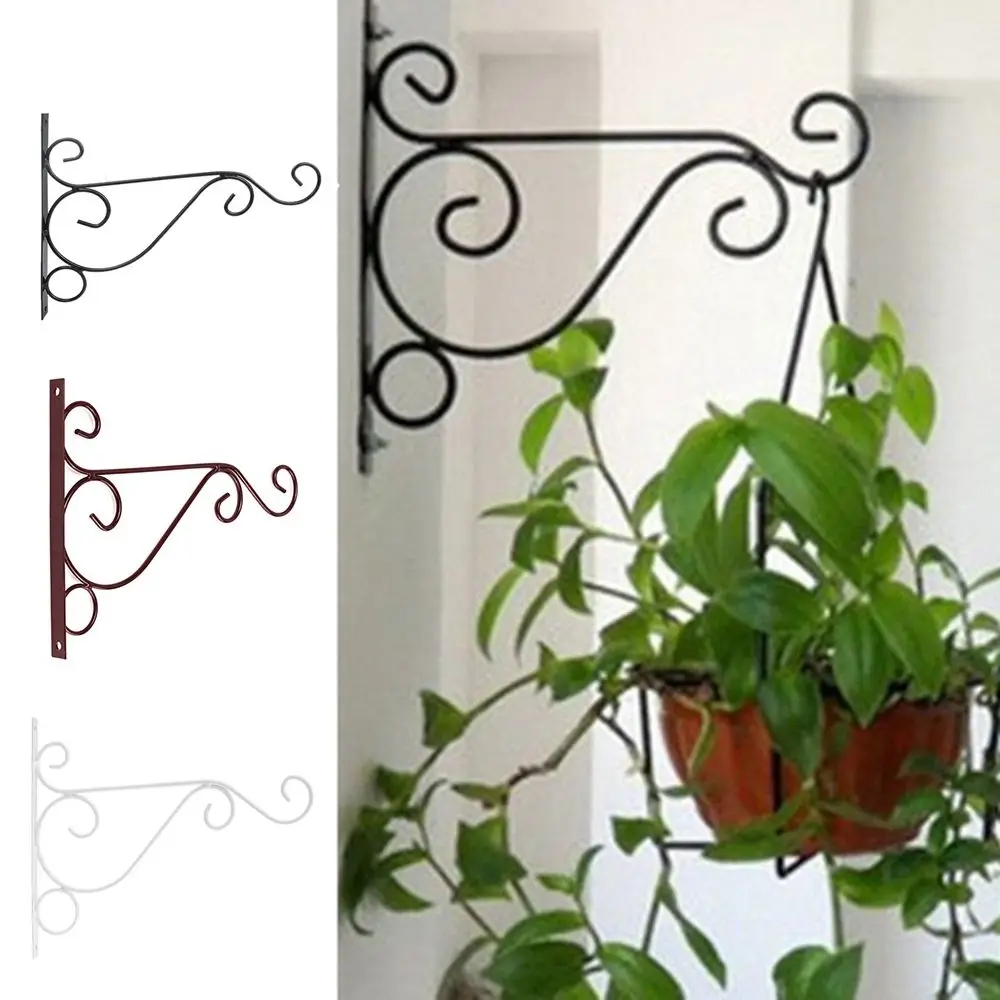 

Wrought Iron Hanging Holder Garden Wall Decor Flower Pot Hooks Basket Bracket Plant Hanger