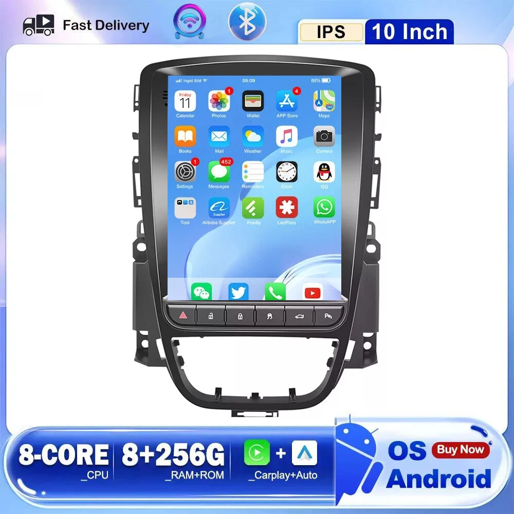 

Android 14 Car Radio for Opel Astra J Vauxhall Buick Verano 2009-2014 2015 Multimedia Video 2Din 4G Carplay 9.7" Vertical screen