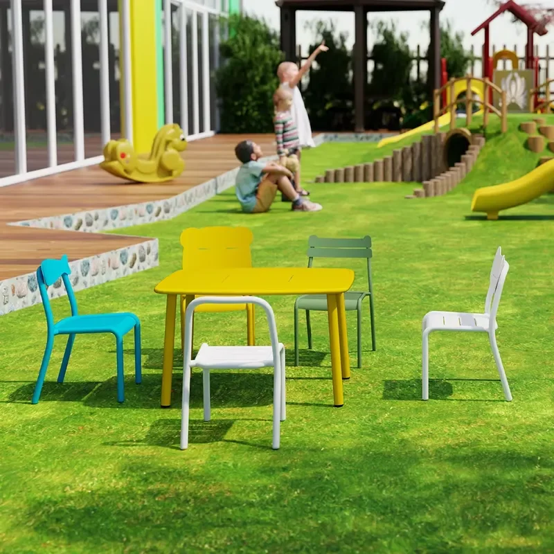 Factory direct sales supply aluminum children's furniture outdoor children's activity table set children's kindergarten
