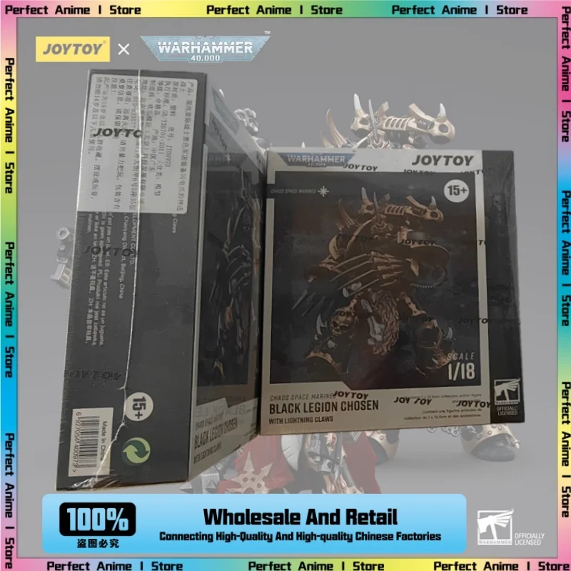 

JOYTOY Dark Source Warhammer 40K Chaos Space Marine Black Legion Chosen Chosen Warrior Equipped with Lightning Claw 1:18