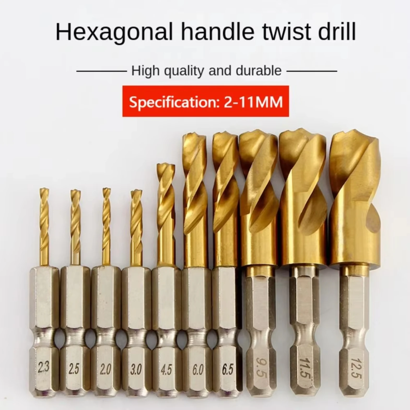 

2-11MM Hex Shank Stainless Steel Special Twist Drill Bit Ultra-short Drill Wood/Metal Hole Opening