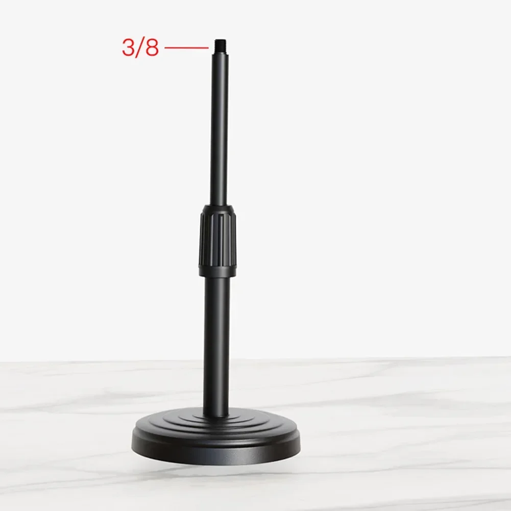 Adjustable Desktop Height Desktop Microphone Stand  Mic Bracket Round Base Durable Mini Table Microphone Stand