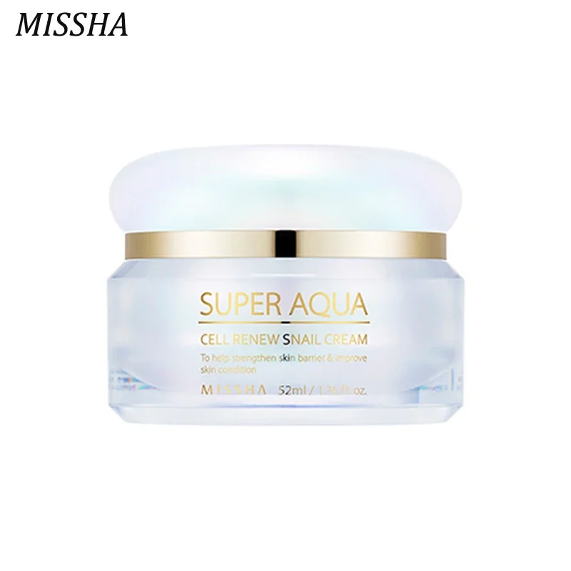 MISSHA Super Aqua Cell Renew Snail Cream 52ml Collagen Moisturizer Nourishing Tight Skin Korea Cosmetics