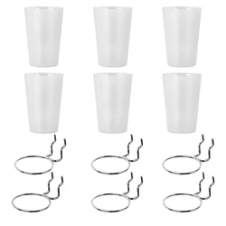 6 Sets Pegboard Bins With Rings Style Pegboard Hooks With Pegboard Cups Pegboard Cup Holder Accessories Transparent