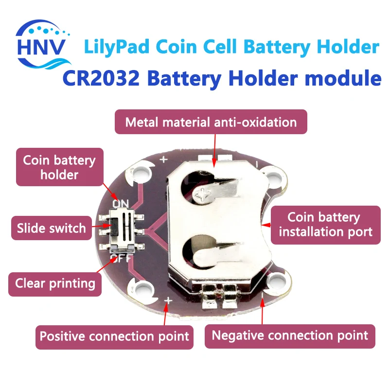 LilyPad Coin Cell Battery Holder CR2032 Battery Mount Module for arduino DIY KIT