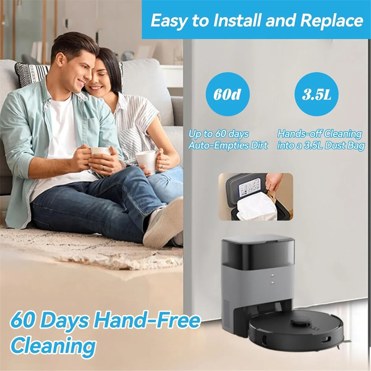 T20 Staubbeutel Ersatz für Airrobo T20+ Roboterstaubsauger, 10er-Pack