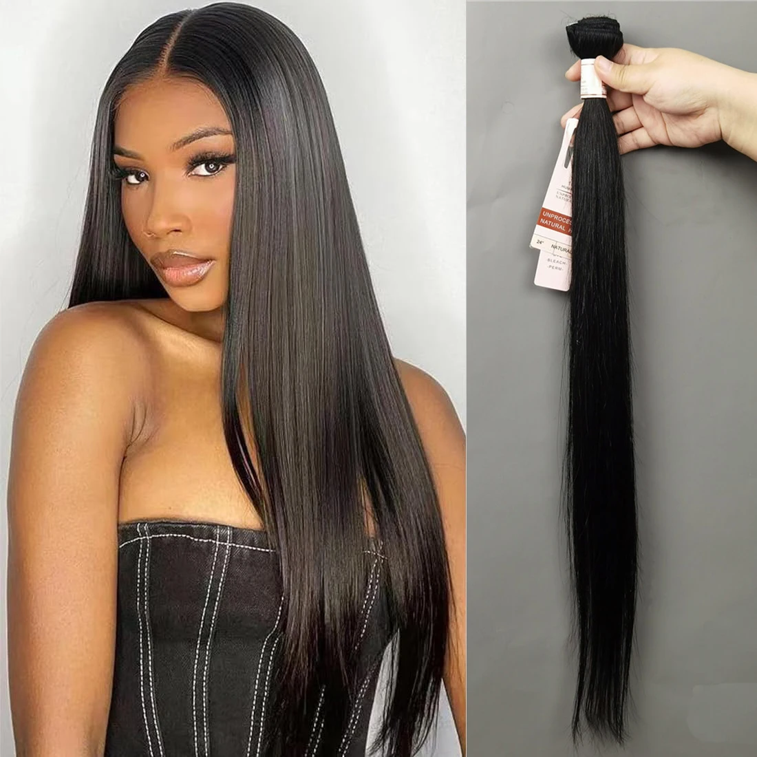 Brazilian Straight Hair Bundles Remy Human Hair Weave Bundles 10-30inch Hair Extensions Natural Black Color For Women