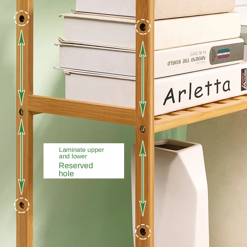 Scaffale per libri in bambù: semplice portaoggetti per la casa organizzatore salvaspazio Bookrack per elementi essenziali e altro.