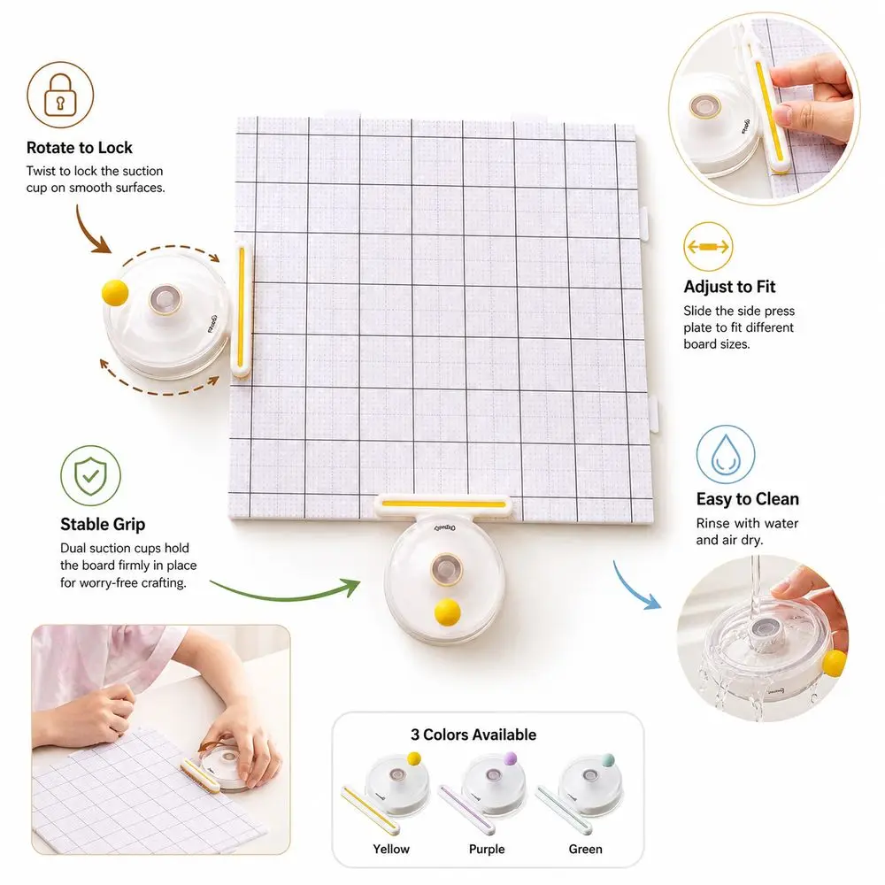 Rotating Perler Beads Board Fastener Adjustable Press Plate Suction Cup Pegboard Fastener Anti Slip Strip Pegboard Clamp