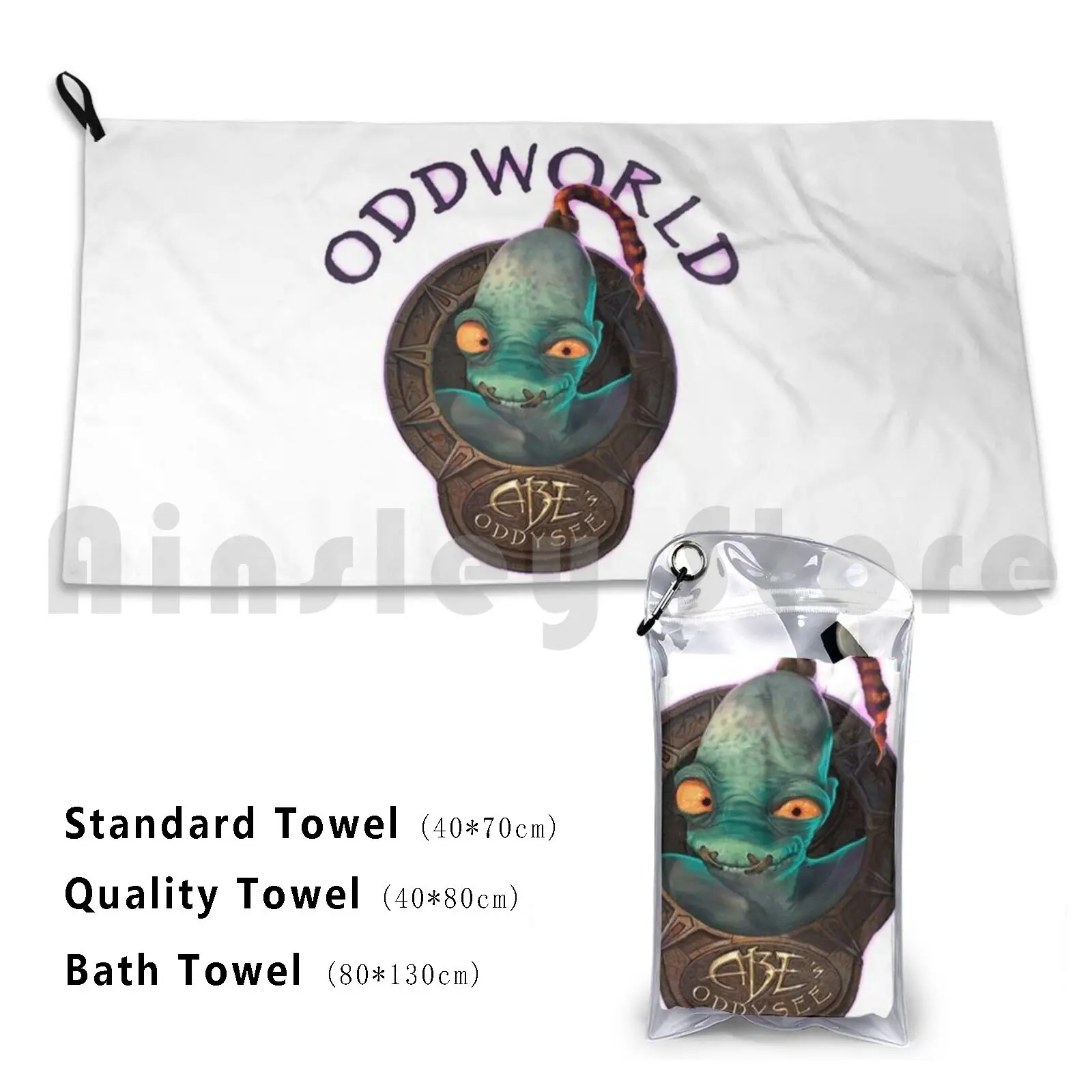 Abe's Oddworld Custom Towel Bath Towel Abes Oddworld Abe Abes Abes Exodus Oddysey Hello Follow Me Teleport