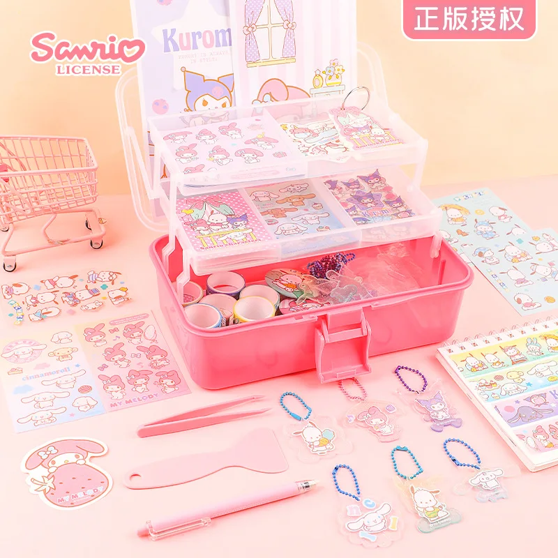 

Sanrio Genuine Guka Treasure Box Student And Children's Large Set Cute Cartoon Sticker Gupan Handbook Decoration Diy