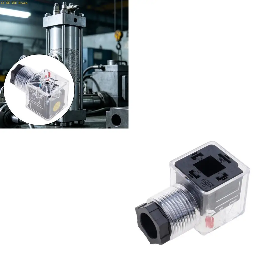 W3JE DC24V Clear Housing Hydraulic Solenoid Valved Plug Easy Installation Efficient Solenoid Coil Plug For Various Systems