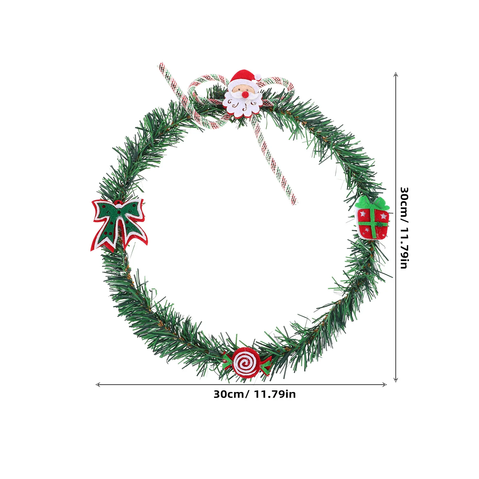إكليل PVC الأخضر، ديكور عطلة سانتا كلوز، متجر سهل التنظيف، إعادة الاستخدام في السنة القادمة، ديكور المنزل الداخلي والخارجي #6
