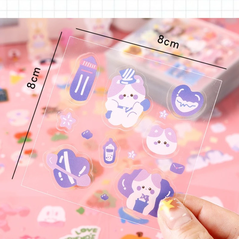 10 Teile/los Kawaii Cartoon Mädchen Kaninchen Graffiti Aufkleber für Kinder Hand-akcount Laser Material Aufkleber Telefon Fall Laptop Paster