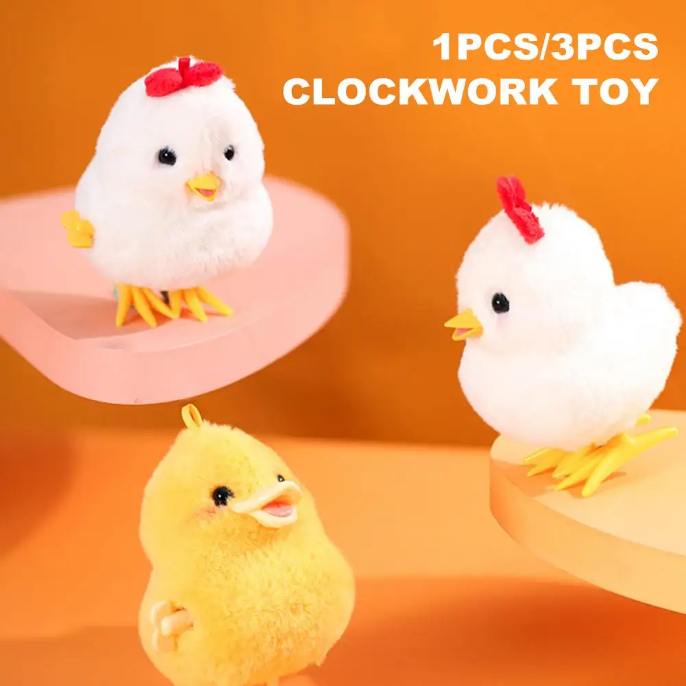 Wind-up Chick Toy Adults Chick Toy Wind-up Plush Chick Frog Toy Set Clockwork Spring Jumping Chicken Dolls Party for Children