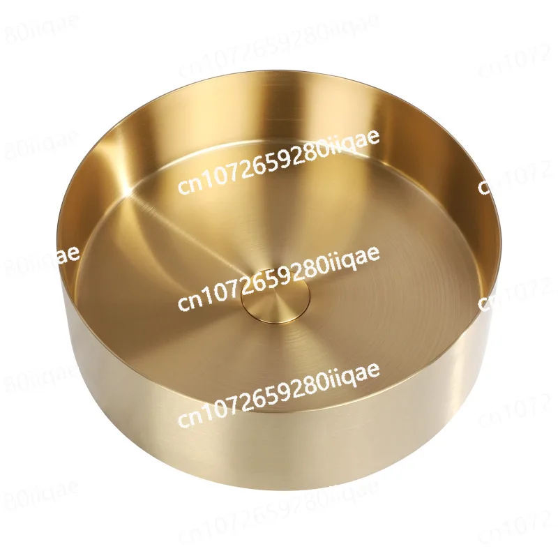 

Basin Single Hotel Bronze Wash Basin Golden, round Stainless Steel Table Basin Light