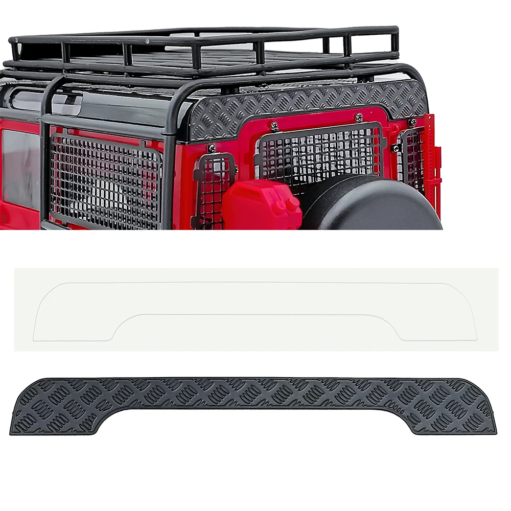 YEAHRUN สแตนเลส Air Intake Grille ฝาครอบเครื่องยนต์ด้านข้าง Tailgate ป้องกันแผ่นลื่นไถลสําหรับ TRX-4M Defender 1/18 RC รถรุ่น