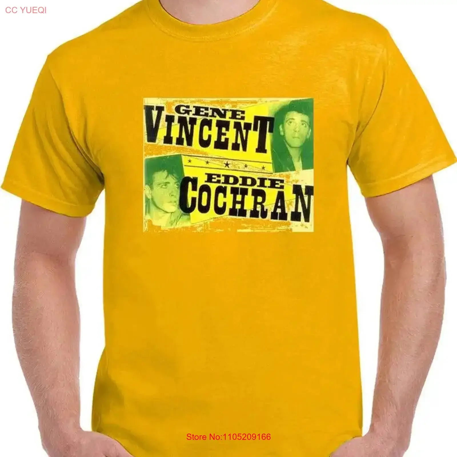 

Футболка в стиле ретро Gene Vincent Eddie Cochran, винтажная стираная уличная одежда, слегка растянутая модная универсальная удобная унисекс