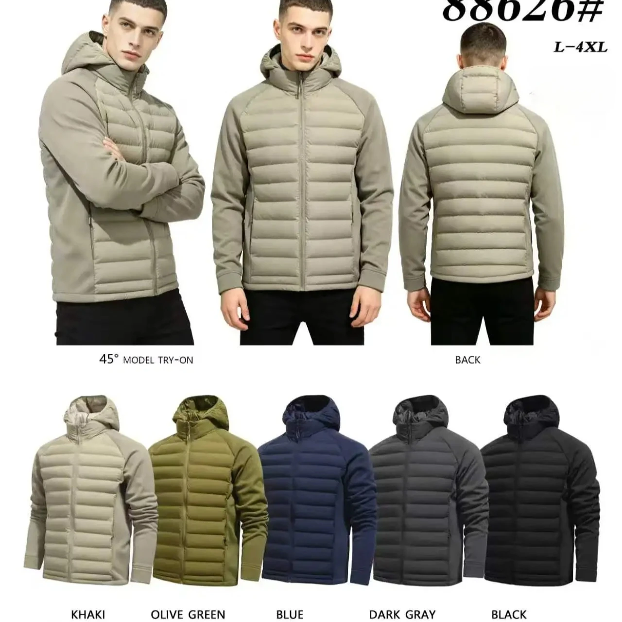 Warm Inner Fleece Parkas Men Hooded Puffer Jacket Man Casual Padded Outwear Autumn Winter Detachable Hat Outfits Parka Coat Male