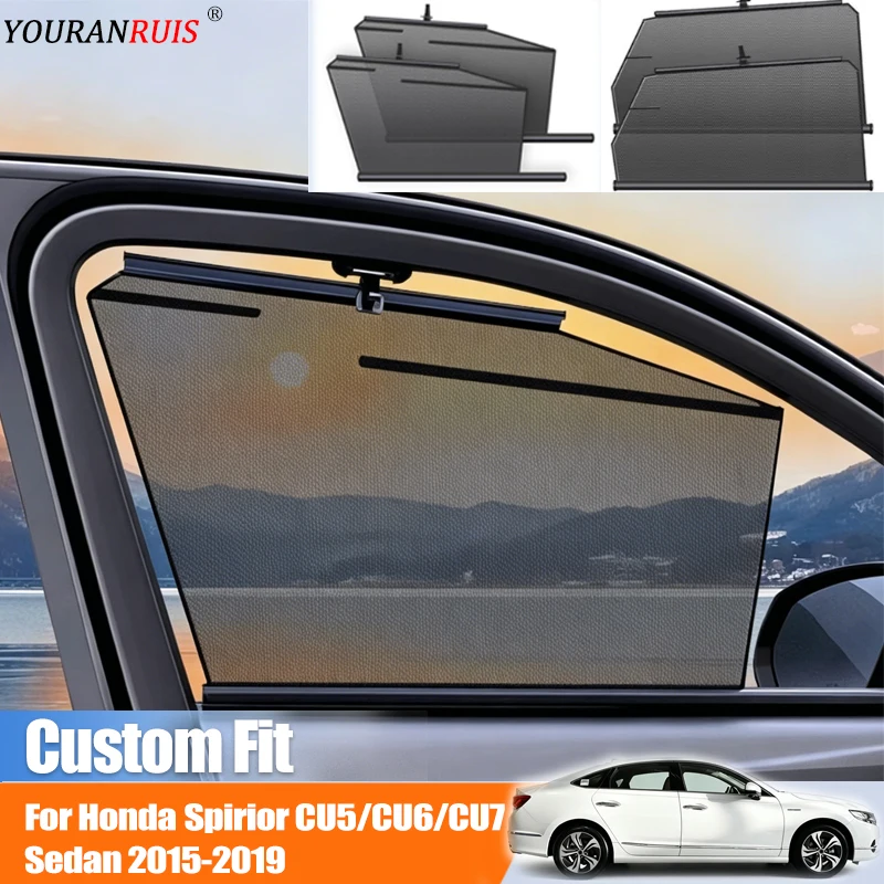 Protector solar para parabrisas lateral de coche, protección UV, ajuste personalizado, para Honda Spirior CU5/CU6/CU7 Sedan 15-19, 4/2 unidades