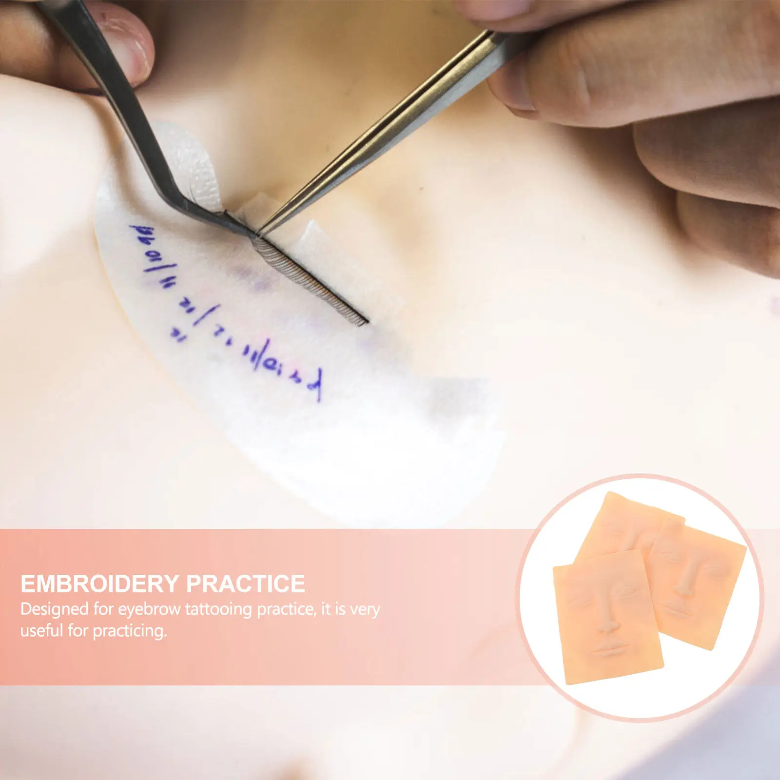 

3Pcs Fake Human Face Skin Eyebrow Tattooing Practice Tool High Quality for Beginners Tattoos Practice Skin Tattoos Accessories