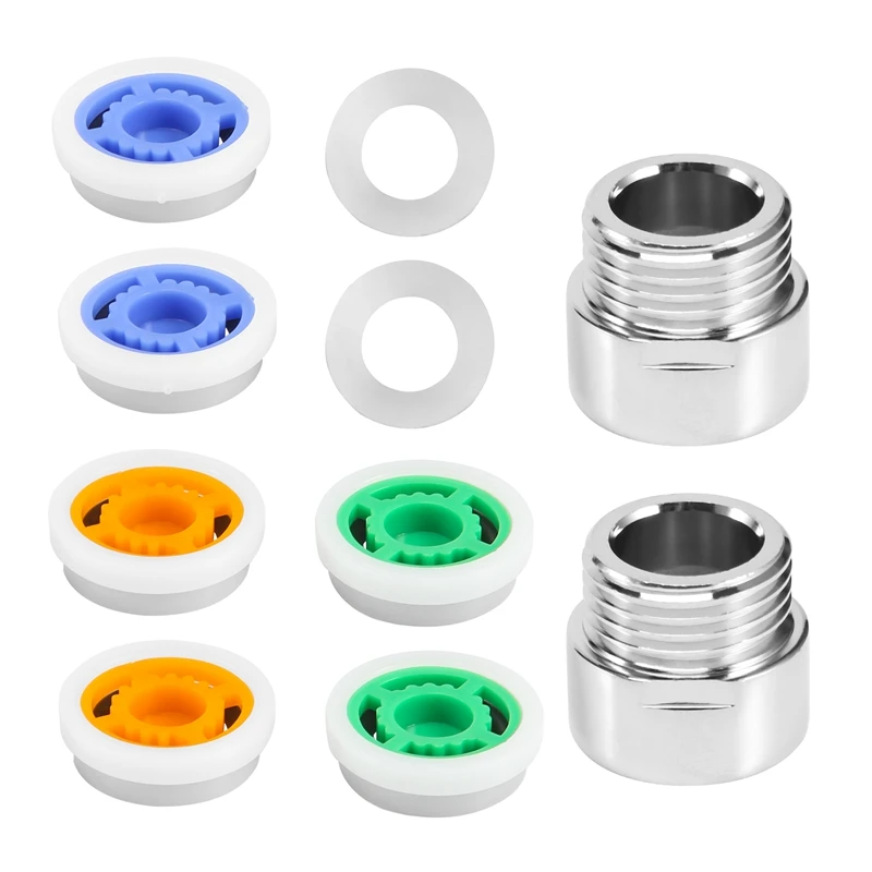8 Pieces Of Shower Flow Reducer Limiter Set, Water Restrictor, 1/2 Inch Thread Size 4, 6 And 9 L/Min For Bathroom Saving