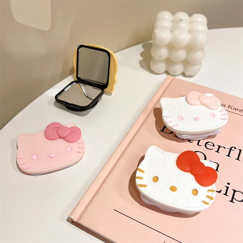 Sanurgente Hello Kitty-Support de téléphone portable à miroir évolutif pour filles, décoration de téléphone portable, dessin animé anime mignon, cadeaux de vacances à la mode