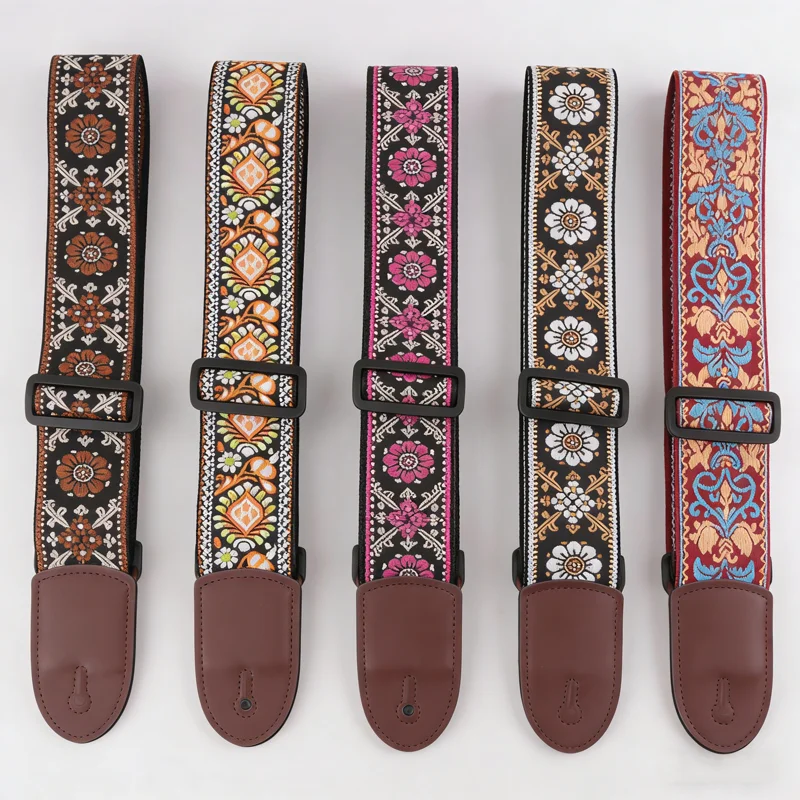 Adjustable Pure Cotton Guitar Strap, Multi-Color Guitar Belt for Bass, Acoustic & Electric Guitar Accessories