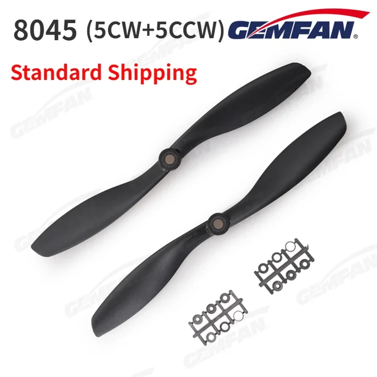 5Pairs(5CW+5CCW) Gemfan ABS Propeller (Random Color) with Adapters