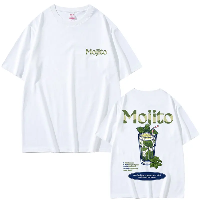 Funny Mojito Cocktail Art Aesthetic Graphic Print T Shirts Men Women's Fashion Casual Oversized T-shirt Men's Pure Cotton Tshirt