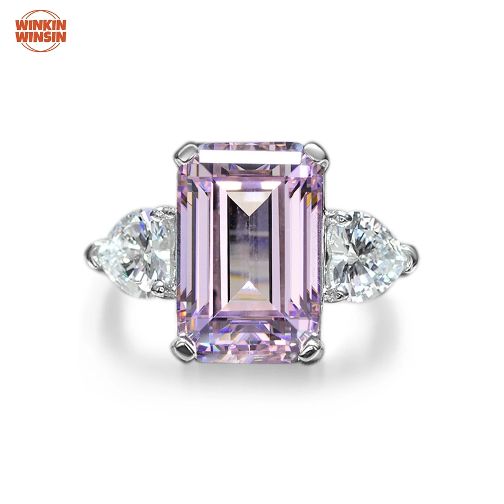 

Winkin Winsin 5A Grade Lab Grown Gemstones High Carbon Diamond Ring Emerald-Cut 5-Carat Diamond Rings For Women