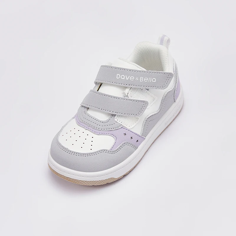 Dave Bella Baby Kids Fashion Design Walking Shoes Sneakers Purple Casual Shoes Boys Girls Breathable Board Shoes DB3241352