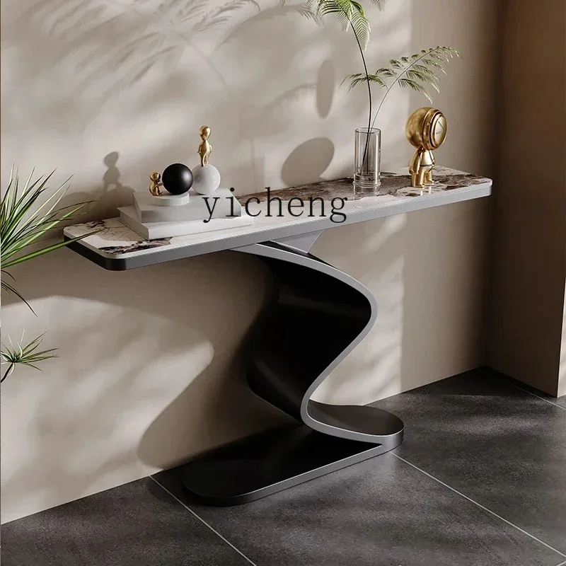 GZ-1  rock slab entrance table light luxury, against the wall to enter the home, facing the foyer cabinet corridor storage strip