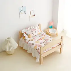 Solid Wood Pet Bed Cat Litter Dog Bed Four Season Universal Landing Kitten Wooden Removable Washable Teddy Cot House Accessories