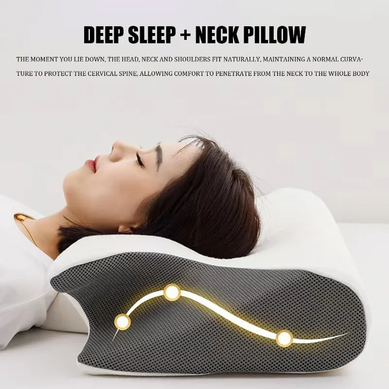 Neck Pillow Memory Cotton Pillow To Help Sleep Butterfly Correction Neck Pillow Cervical Spine Pillow Slow Rebound Wedge Pillow