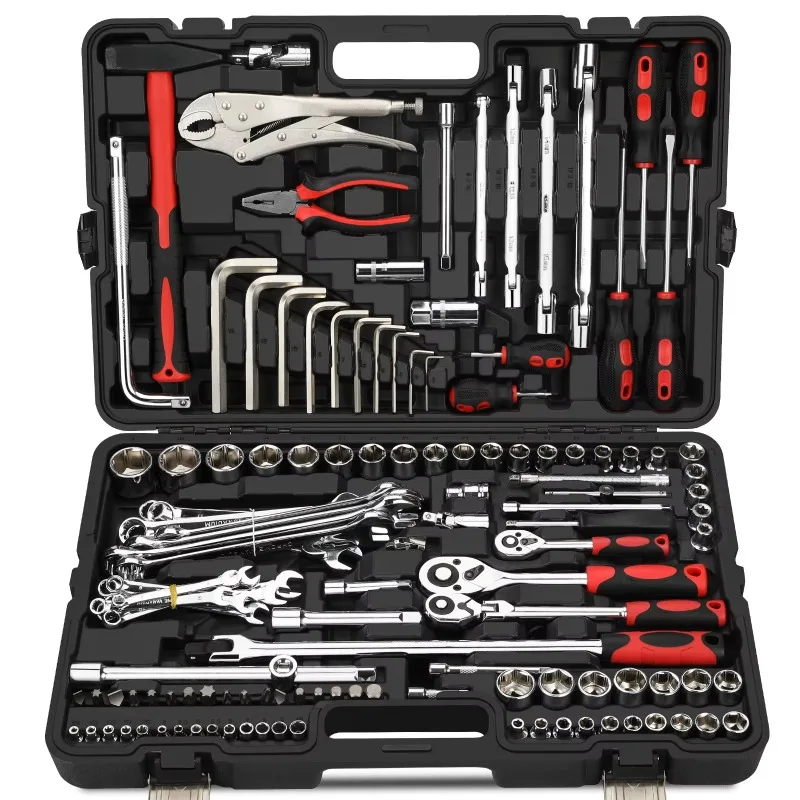 Goodking New 147pcs Comprehensive Hand Tool Set Bicycle Motorcycle Vehicle Professional Socket Ratchet Wrench Tool Set