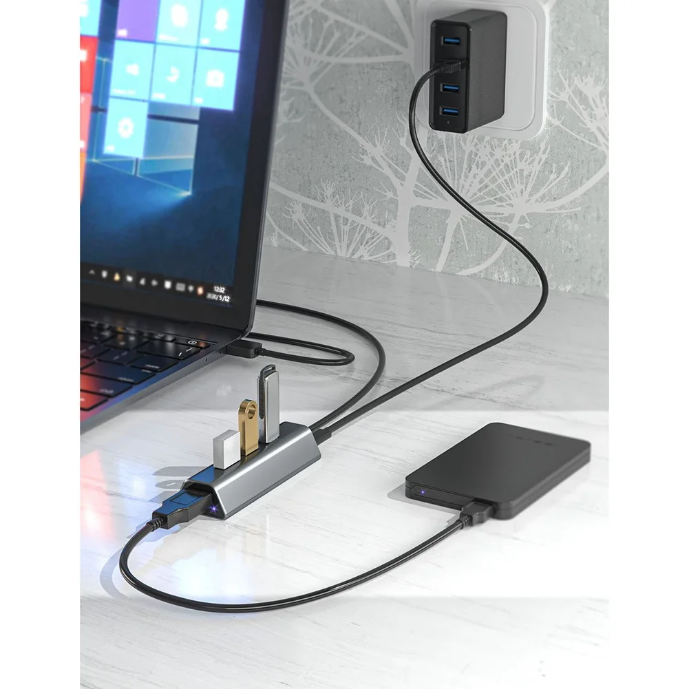 USB 3,0 Hub 4-Port USB Splitter Ultra-Slim USB Data Hub tragbarer USB Port Expander, für PC Laptop, MacBook, Surface Pro