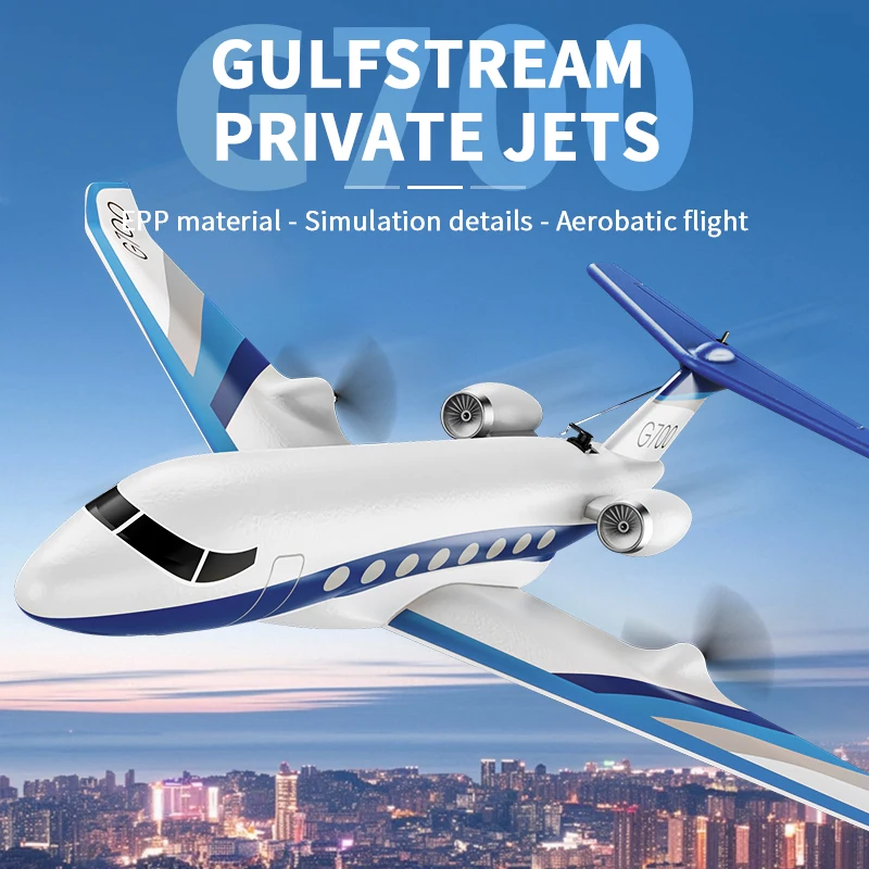 Gulfstream G700 RC Plane 2.4G 3CH EPP Foam Hand Throwing 440MM Wingspan Airplane Fixed Wing RC Glider Outdoor Boys Toys