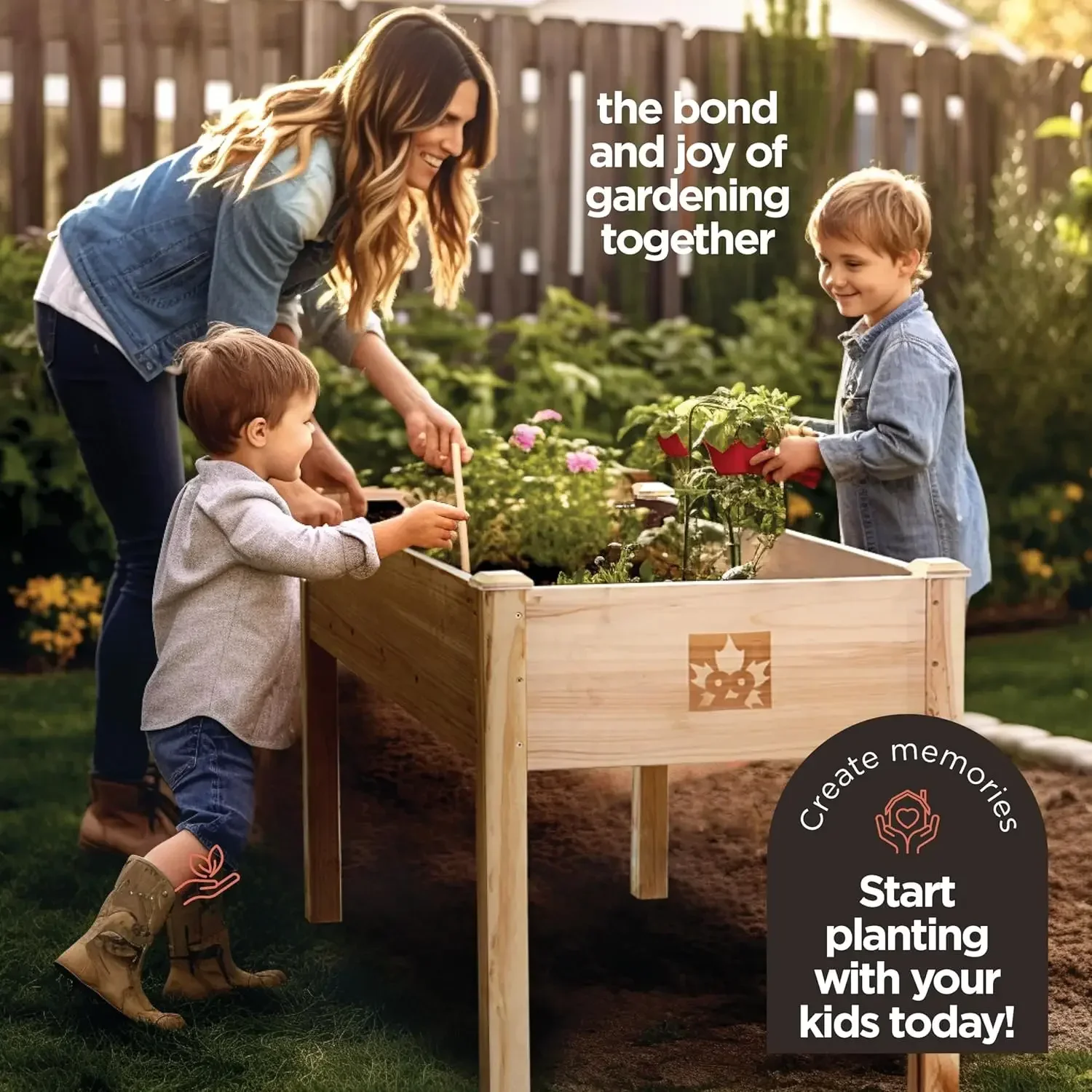 Maple99 Raised Garden Bed with Legs 48x24x30 - Natural Cedar Wood Elevated Planter Box with Bed Liner for Flowers, Veggies, Herb