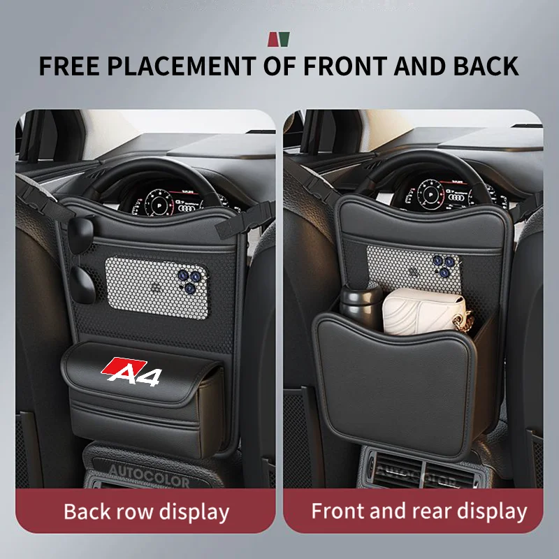 Car Seat Middle Hanger Storage Bag Leather Handbag Holder Between Seat Hanging Organizer Pocket for Audi A1 A3 A4 Accessories