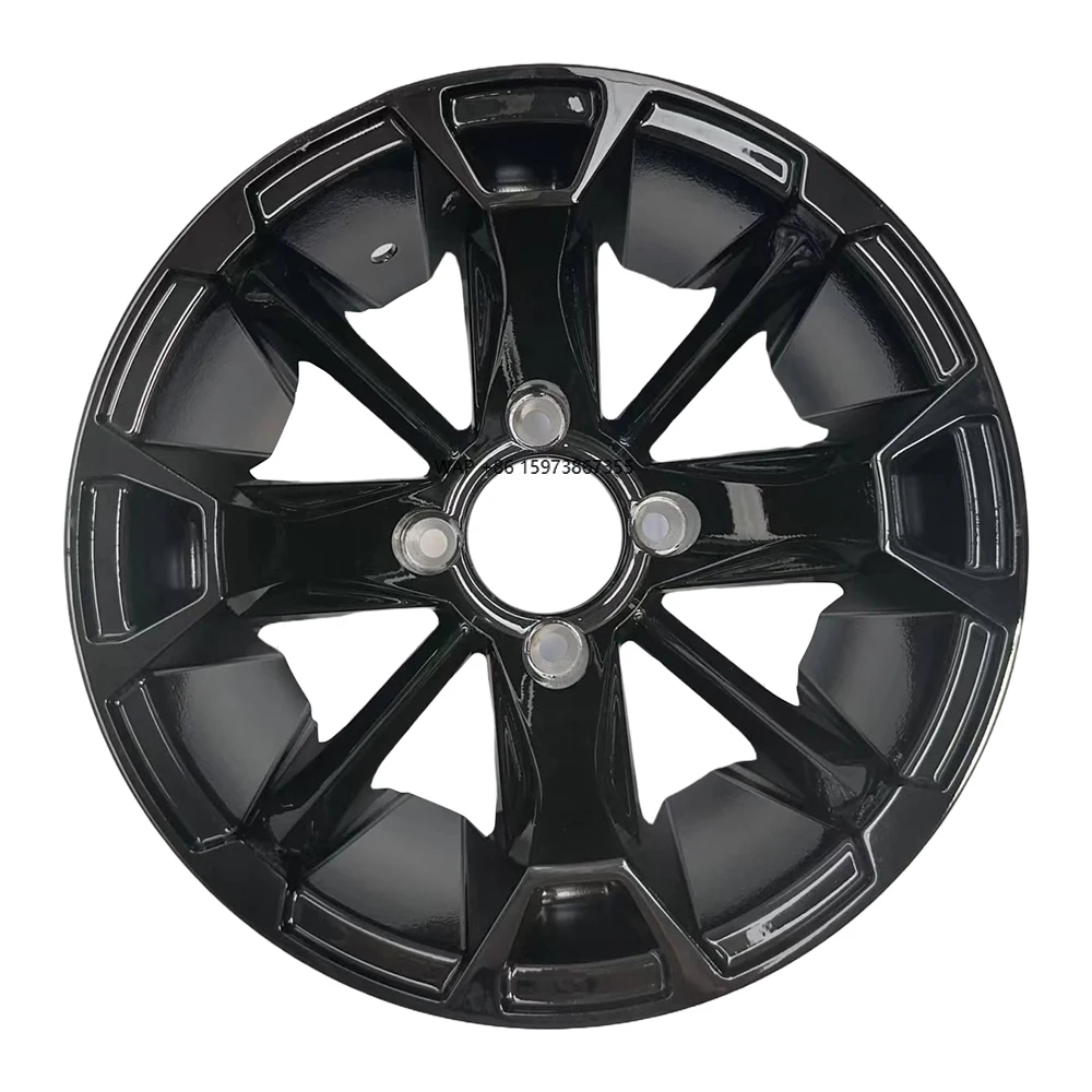 

New Aluminum All Black Golf Cart Wheel Replacement NBR12-08 (12x7 - 4 - 101.6-70 - negative 18)