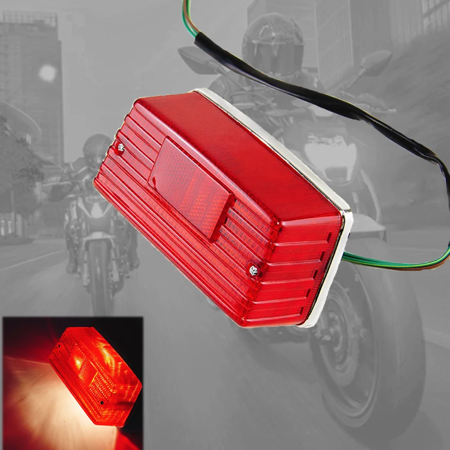 Motorcycle Stop Indicator Tail Light For Suzuki AX100 GS125 Signal Brake Taillight Rear Flash Lens Lamp ATV Assembly Accessories